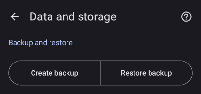 Backup and Restore