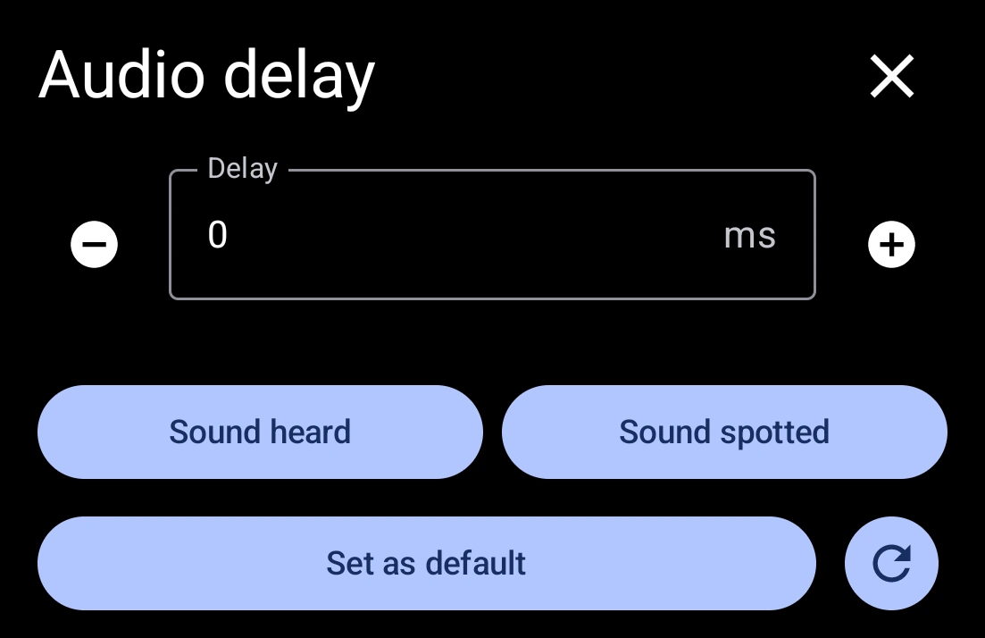 Audio delay panel