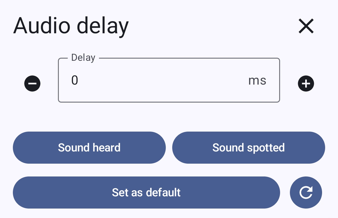 Audio delay panel